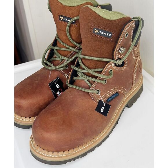HAWX WOMEN'S PLATOON WATERPROOF WORK BOOTS - COMPOSITE TOE Size 6B Nwt - Picture 4 of 7